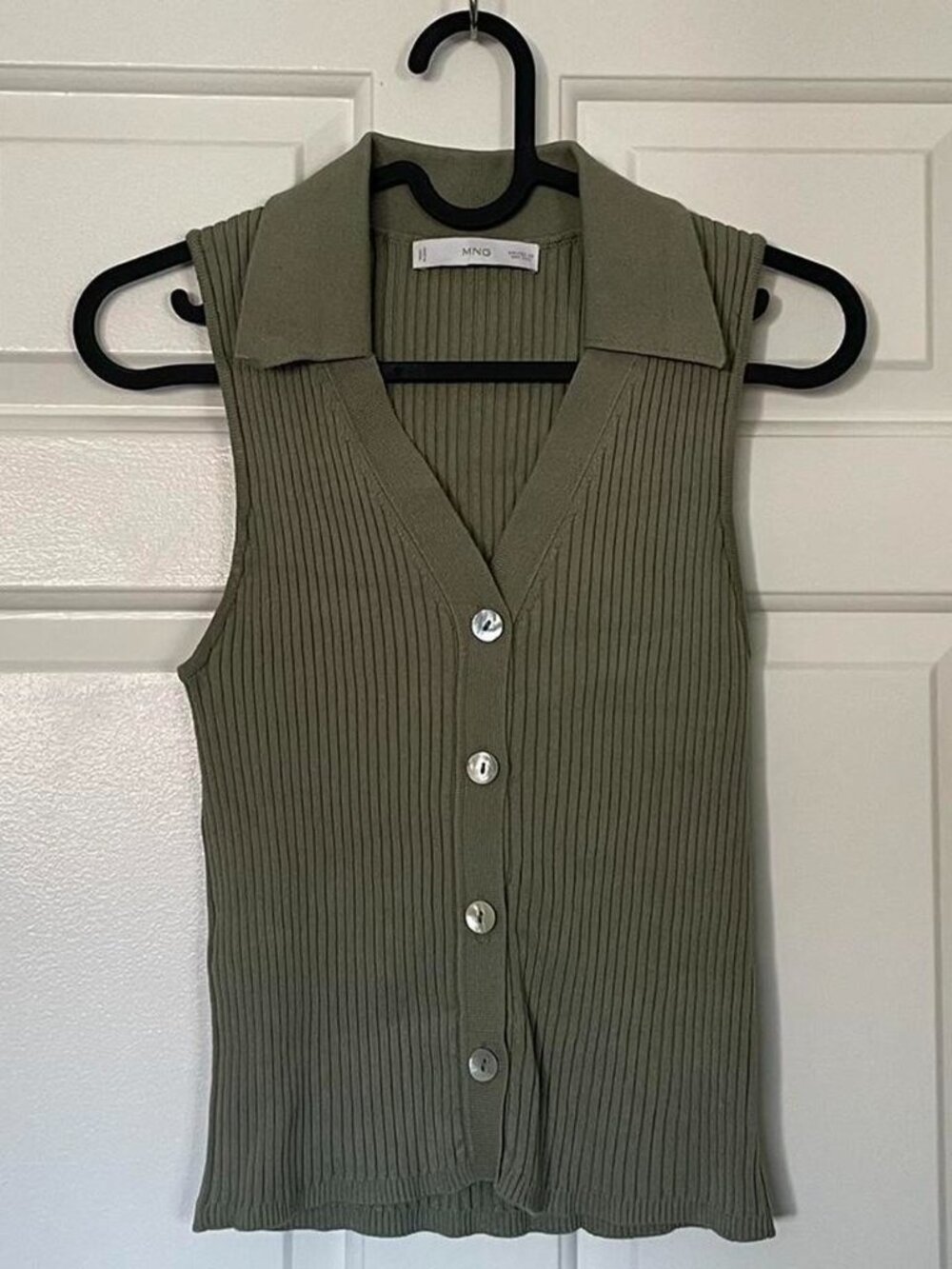 Mango (MNG) Ribbed Collared Tank - Picture 2 of 4